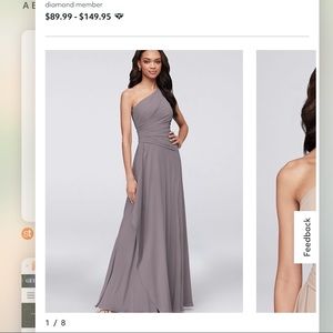 David’s Bridal - One-shoulder Georgette Bridesmaid